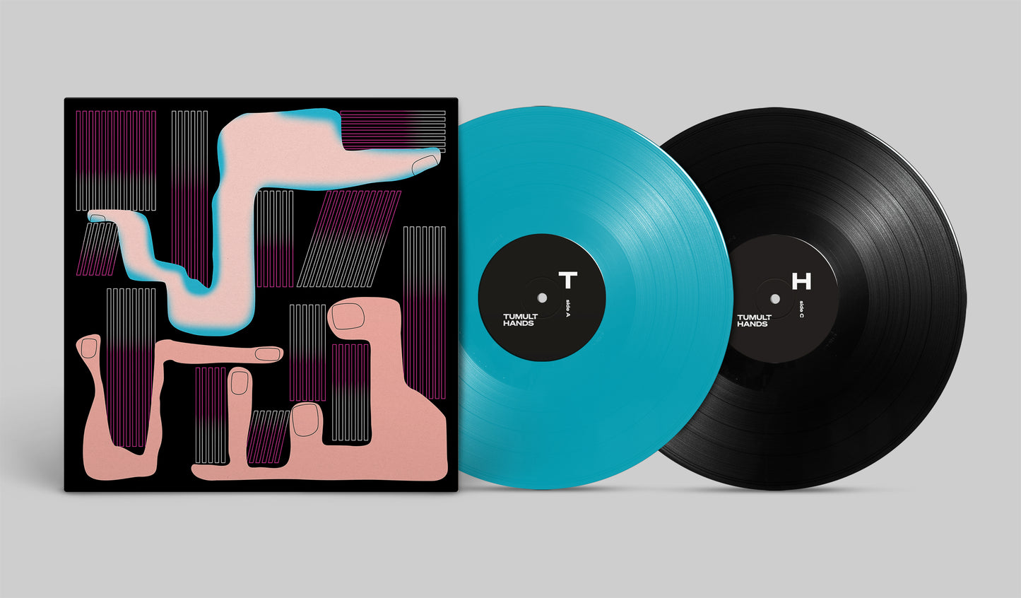 Tumult Hands - “TH” (2LP", Color turquoise + black Vinyl)