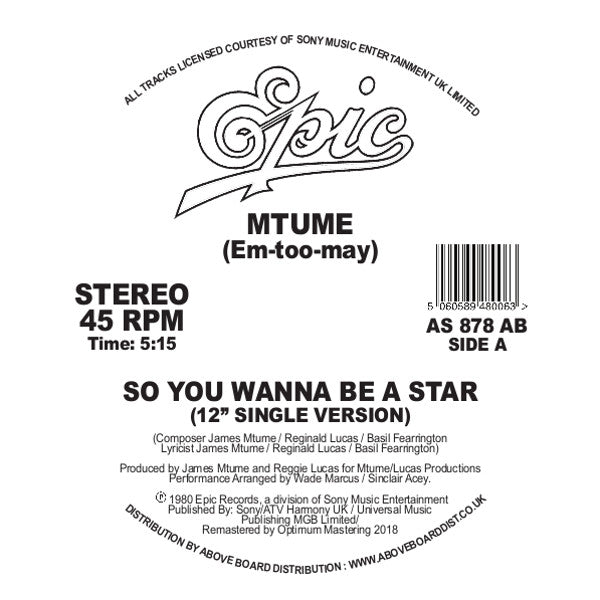 MTUME - SO YOU WANNA BE A STAR (DANNY KRIVIT)