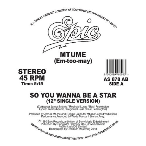 MTUME - SO YOU WANNA BE A STAR (DANNY KRIVIT)