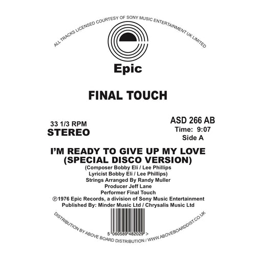 FINAL TOUCH - I'M READY TO GIVE UP MY LOVE (SPECIAL DISCO VERSION)