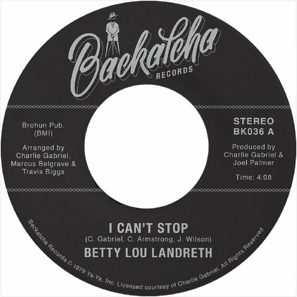 Betty Lou Landreth - I Can't Stop - Vocal c/w Instrumental