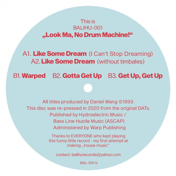 DANIEL WANG - THE LOOK MA NO DRUM MACHINE EP - 2020 EDITION