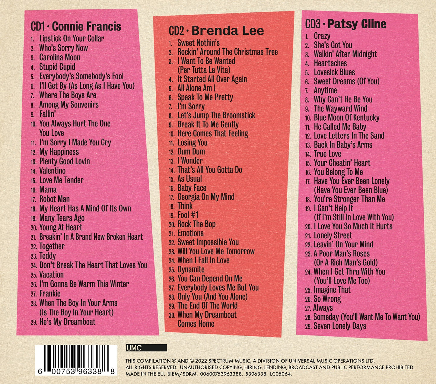 Various Artists - Dreamboats & Petticoats Presents… Connie Francis / Brenda Lee / Patsy Cline