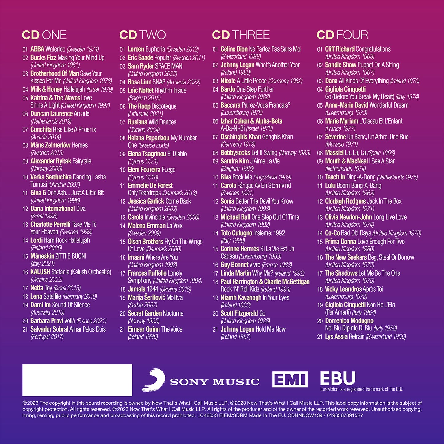 Various Artists - NOW That's What I Call Eurovision Song Contest [4CD]