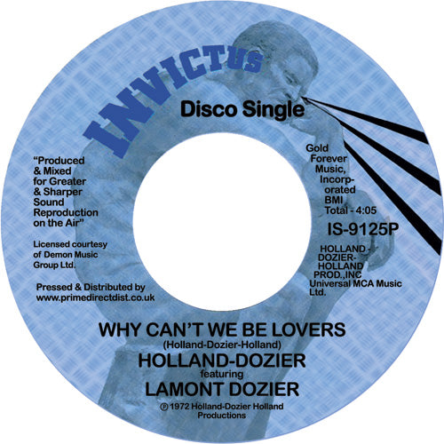 Holland-Dozier feat Lamont Dozier - Why Can't We Be Lovers