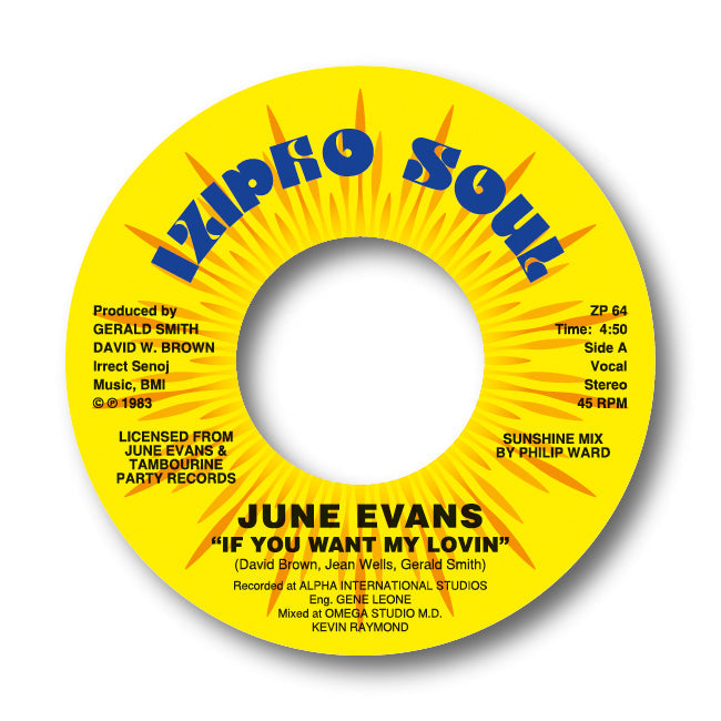 JUNE EVANS - IF YOU WANT MY LOVIN / HARDLY NEED TO SAY [Blue Vinyl]