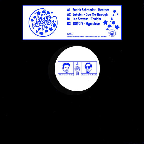 V.A. - Disco Biscuits - handstamped vinyl, cover sticker