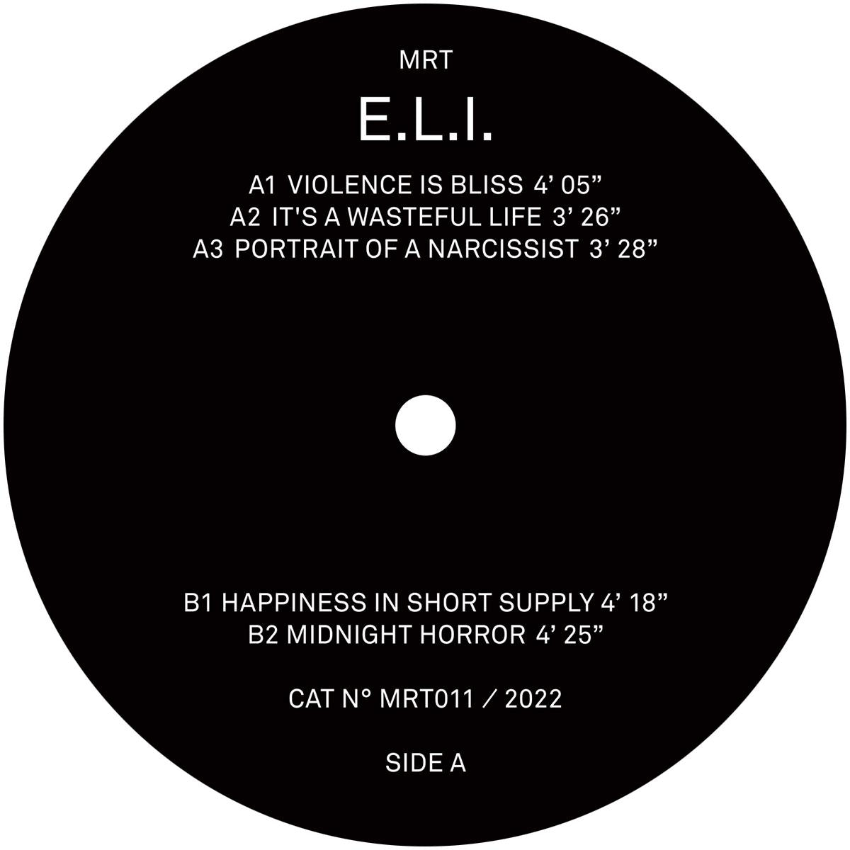 E.L.I. - Violence is Bliss [label sleeve]