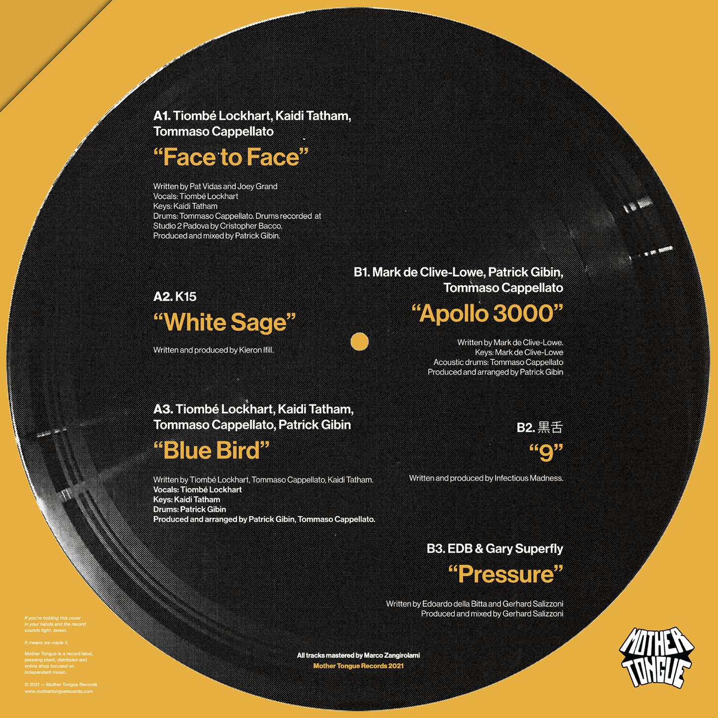 V.A. (TiombÉ Lockhart, Kaidi Tatham, Mark de Clive-Lowe, Tommaso Cappellato, K15, Infectious Madness, Patrick Gibin, Gary Superfly, EDB) - Madre Lingua LP