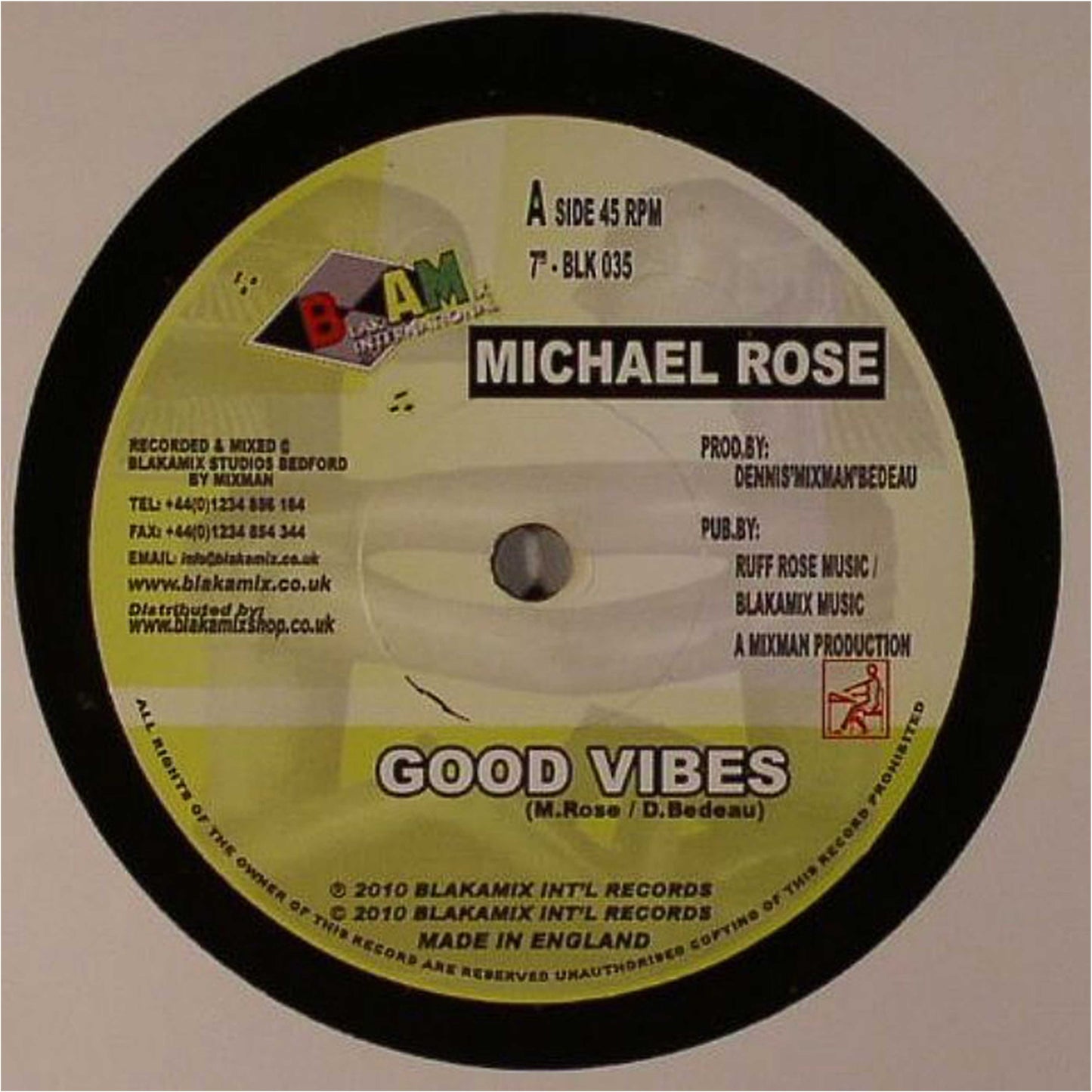 Michael Rose - Good Vibes / Good Vibes Dub