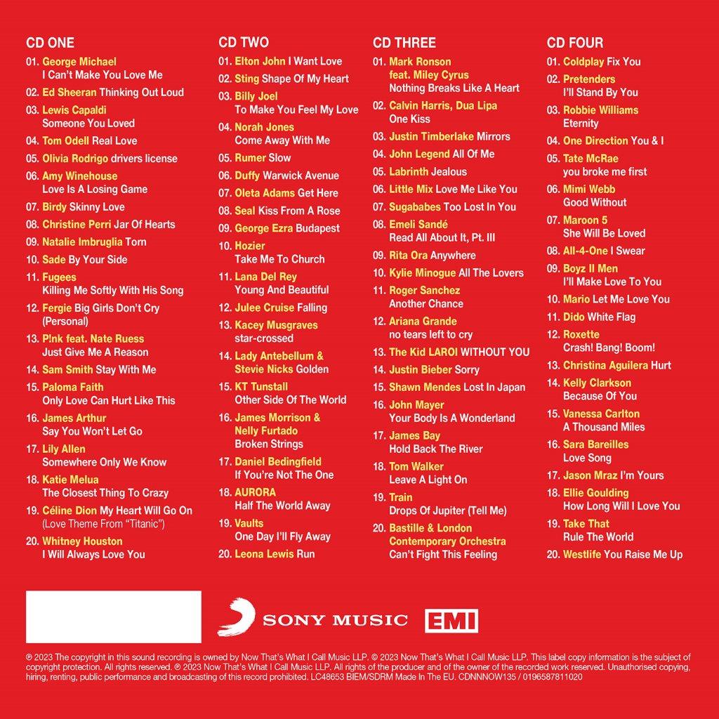 VARIOUS ARTISTS - NOW That’s What I Call A Love Song [4CD]