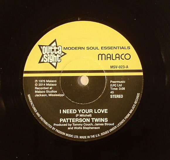 PATTERSON TWINS - I NEED YOUR LOVE