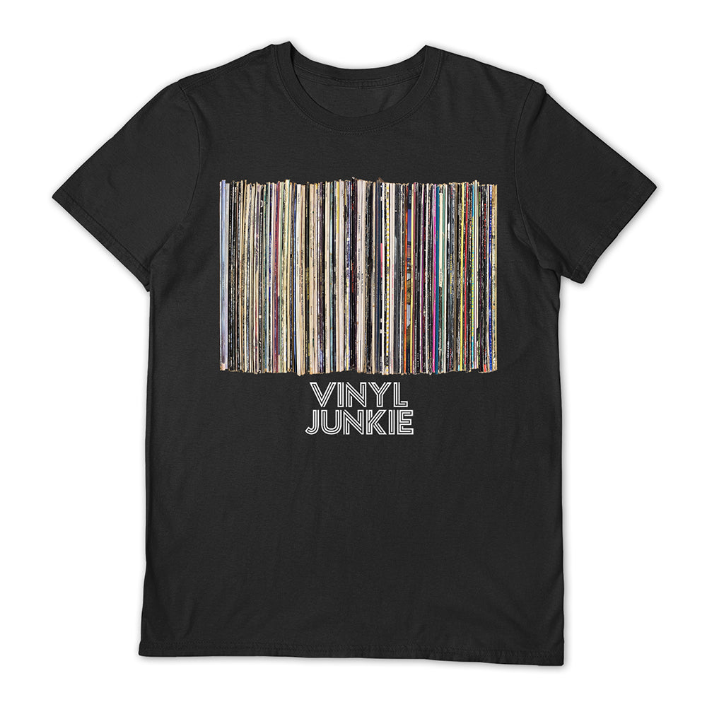VINYL JUNKIE - T-SHIRT [BLACK] (SMALL)