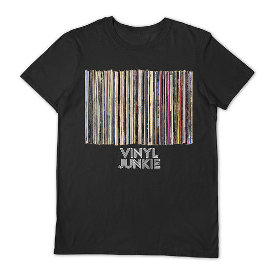 VINYL JUNKIE - T-SHIRT [BLACK] (LARGE)