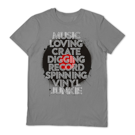 MUSIC LOVING CRATE DIGGING - T-shirt [Grey] (X Large)