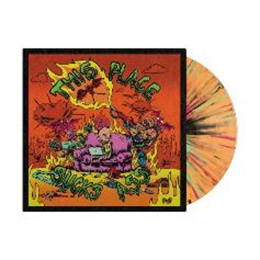 PUP This Place Sucks Ass [Opaque Orange with mint magenta & black splatter Ltd Edition]