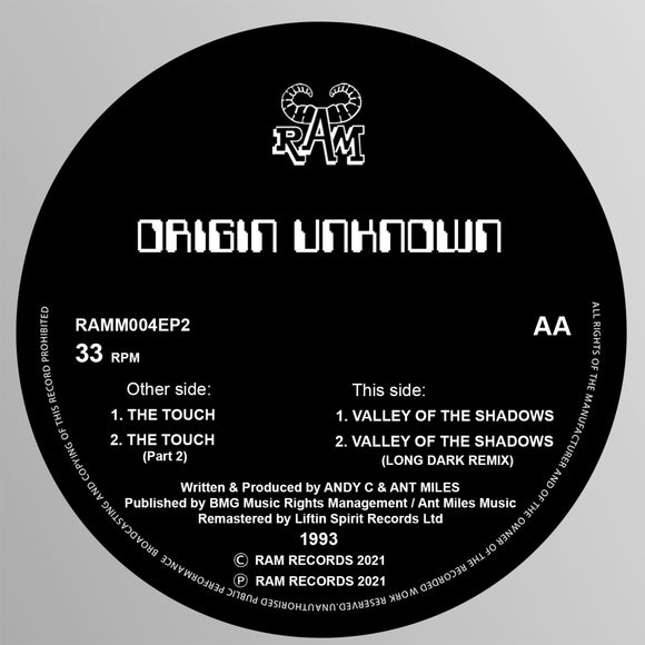 Origin Unknown - The Touch / Valley of the Shadows (1993)