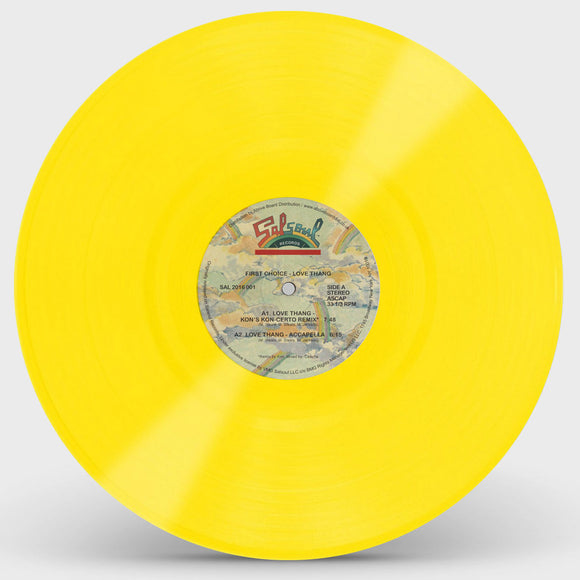 First Choice - Love Thang - Feat Kon's Kon-certo Remix (Transparent Yellow Vinyl Repress)
