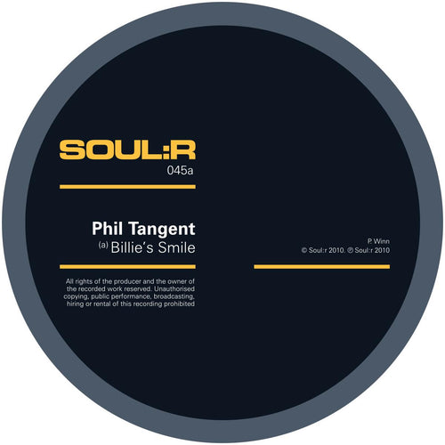 Phil Tangent - Billie's Smile [label sleeve]