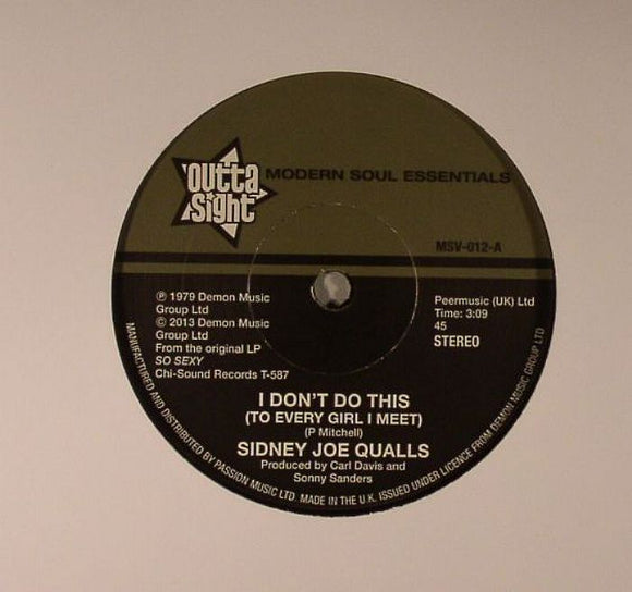 Sidney Joe QUALLS - I Don't Do This