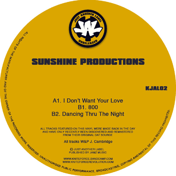 Sunshine Productions - I Dont Want Your Love EP