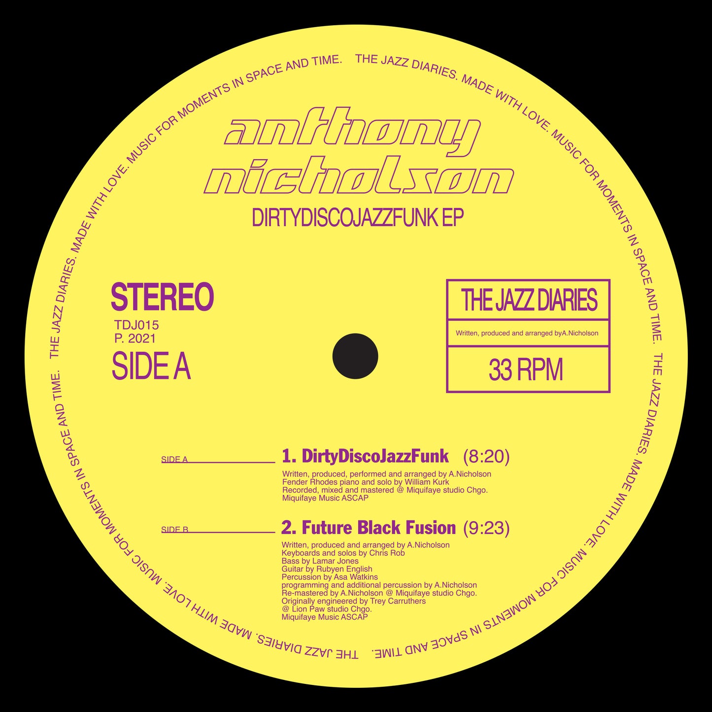 Anthony Nicholson - DirtyDiscoJazzFunk EP