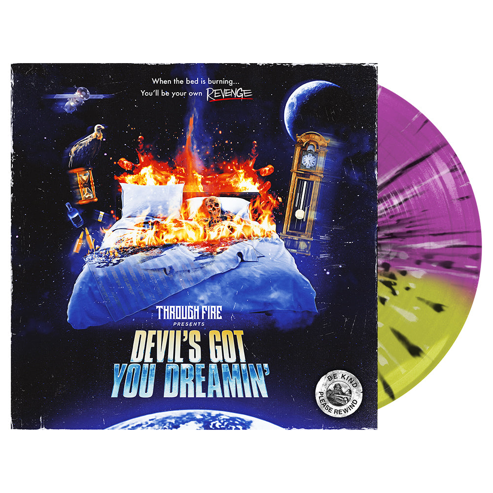 Through Fire - Devil’s Got You Dreamin’ [Trans Highlighter – Yellow and Neon Violet spilt with Black and White Heavy LP]