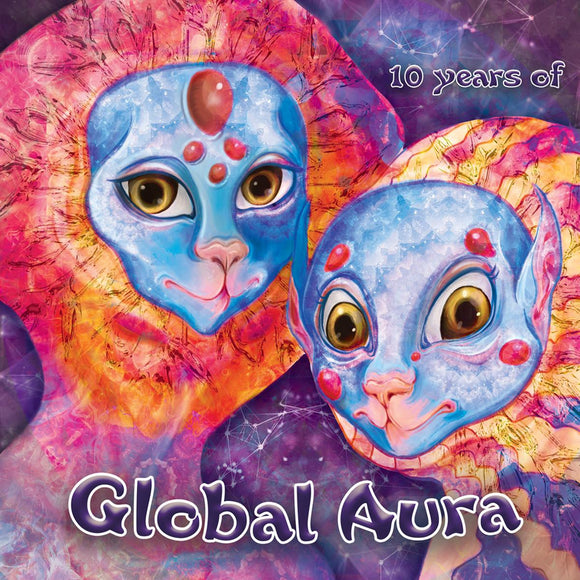 Various Artists - 10 Years Of Global Aura [full colour sleeve / purple marbled vinyl]