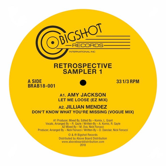 Various Artists (Amy Jackson / Jillian Mendez / In-Dex / Dionne) - Big Shot Records Retrospective Sampler 1