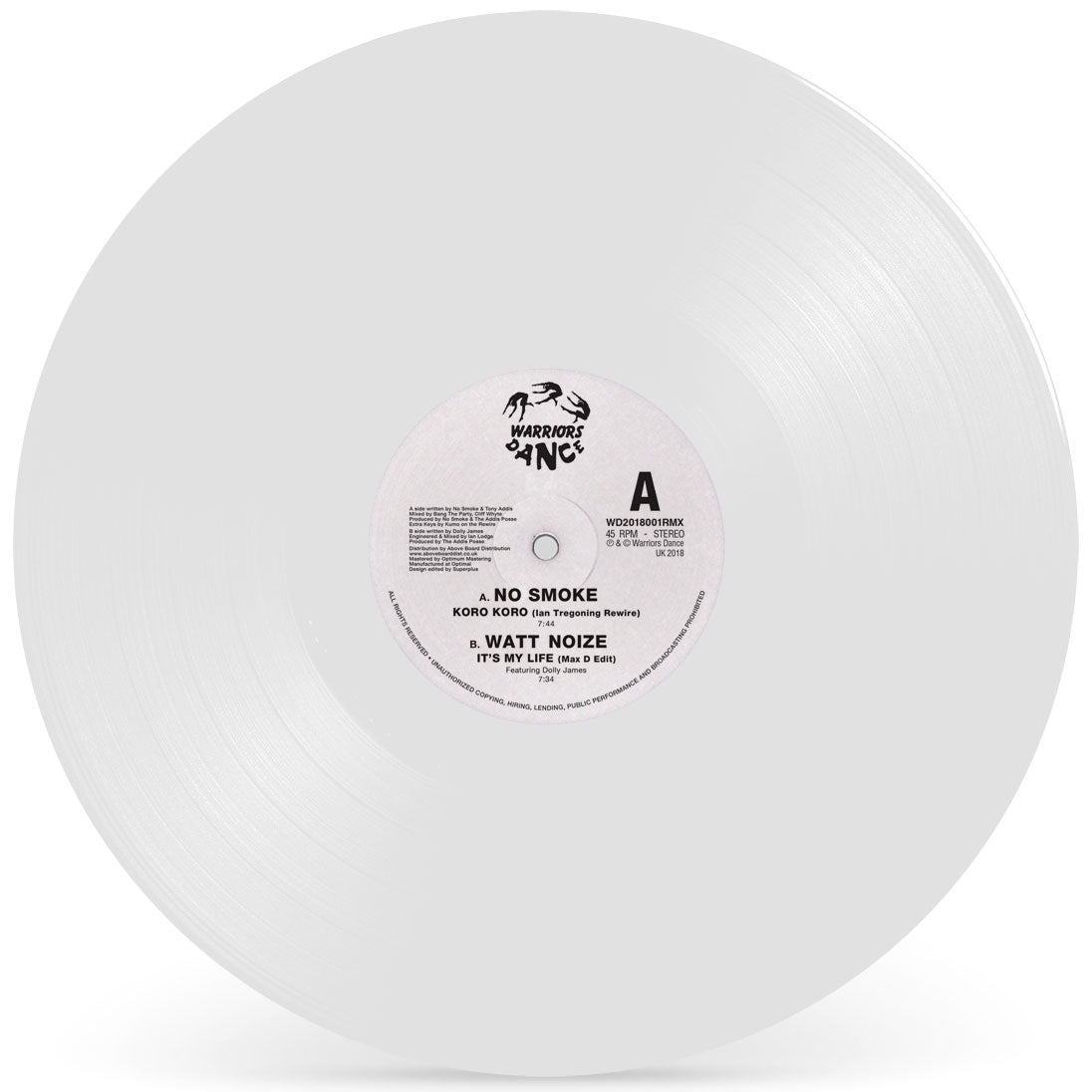 No Smoke / Watt Noize - Koro Koro (Ian Tregoning Rewire) / Its My Life (Max D Edit) (White Vinyl Repress)