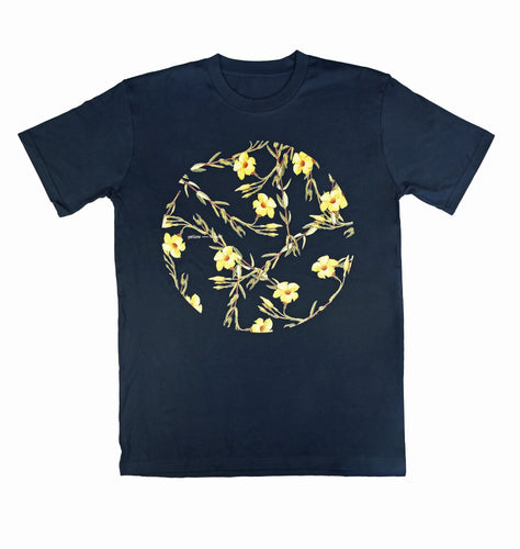 Yellow Flower T-shirts - Navy T-shirt