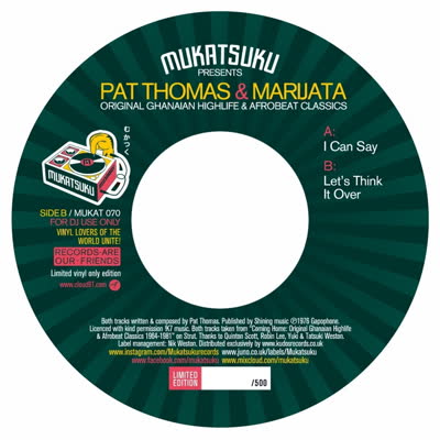 Pat Thomas & Marijata -'Original Ghanaian Highlife & Afrobeat Classics'