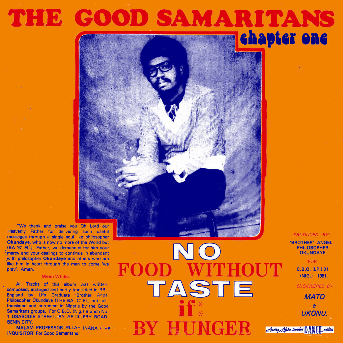 THE GOOD SAMARITANS - NO FOOD WITHOUT TASTE IF BY HUNGER [Orange Vinyl]