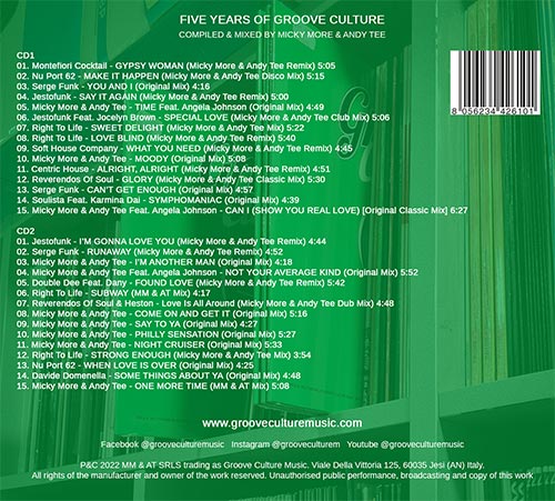 Micky More & Andy Tee - Five Years Of Groove Culture Music (Double CD Mixed)