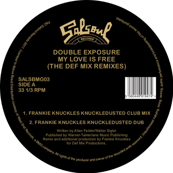 DOUBLE EXPOSURE - MY LOVE IS FREE (FRANKIE KNUCKLES / DEF MIX REMIXES)