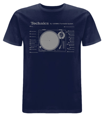 Technics SL-1200MK2 T-shirt - Navy Blue (Small)