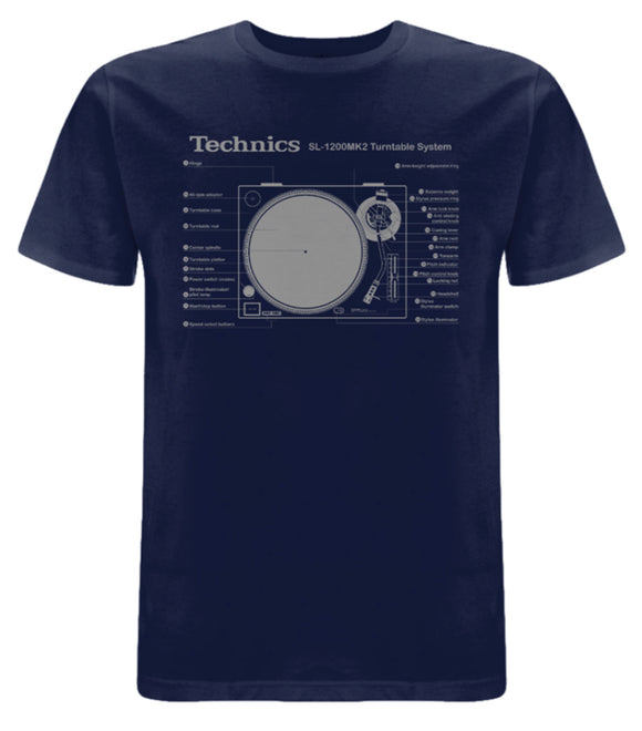 Technics SL-1200MK2 T-shirt - Navy Blue (XL)
