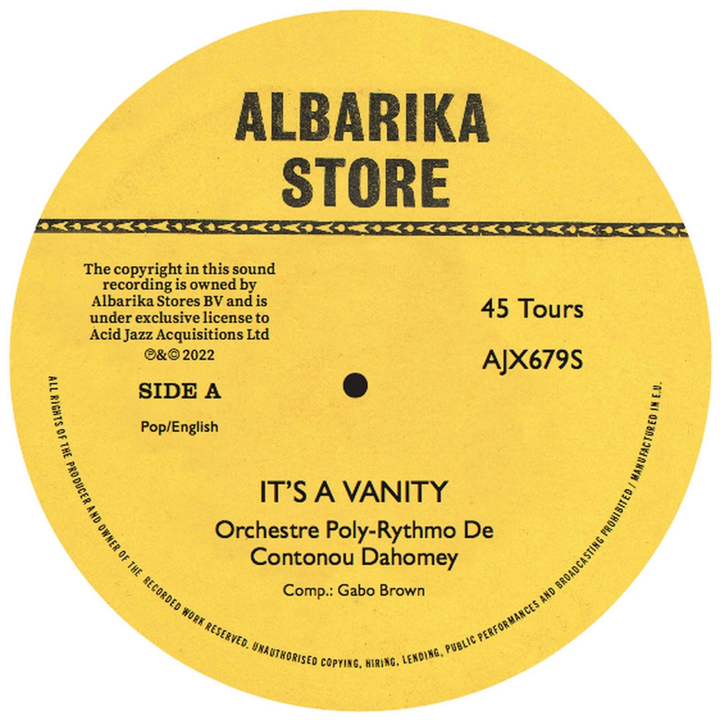 Orchestre Poly Rythmo - It's A Vanity / Nougbo Vehou (La Vérité Blesse)