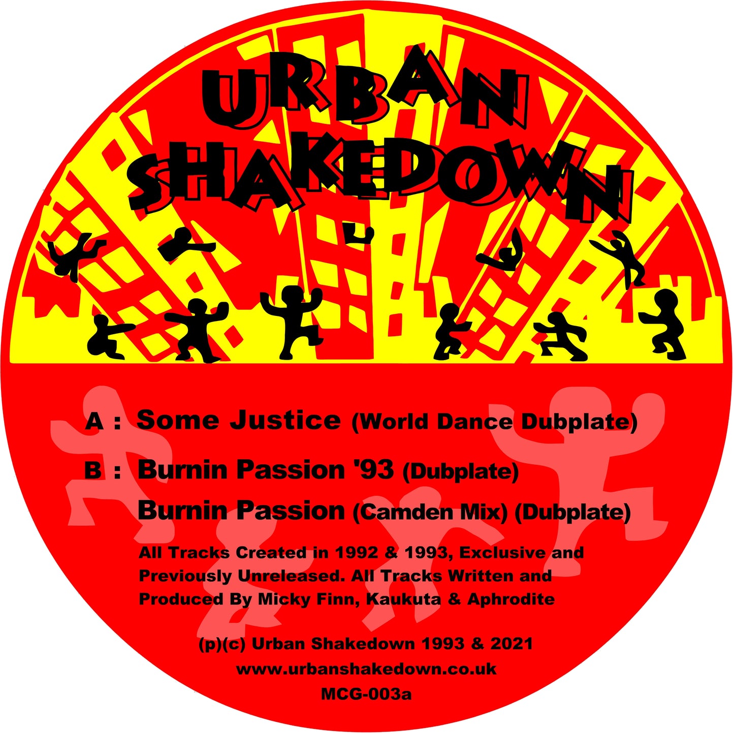 Urban Shakedown - Some Justice (World Dance Dubplate) / Burnin’ Passion (‘93 Dubplate & Camden Mix Dubplate) [Yellow Vinyl]
