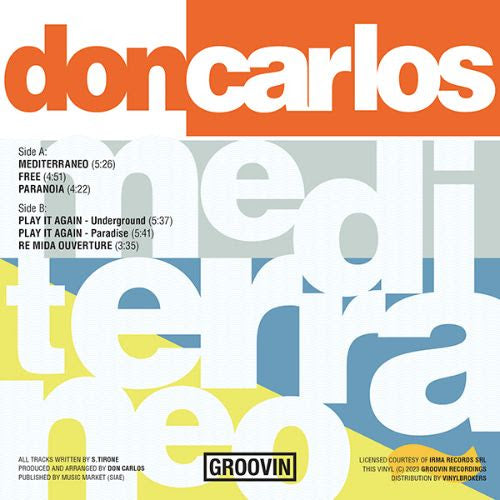 DON CARLOS - MEDITERRANEO (2023 OFFICIAL REISSUE)