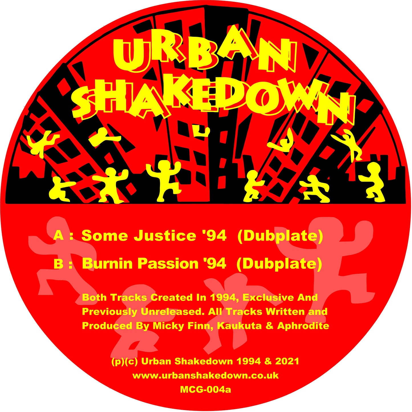 Urban Shakedown - Some Justice ’94 (Dubplate) / Burnin’ Passion ‘94 (Dubplate) [Yellow Vinyl]